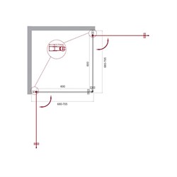 BELBAGNO Etna Душевой уголок квадратный, размер 70х70 см, двери распашные, стекло 6 мм - фото 215645