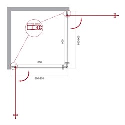 BELBAGNO Etna Душевой уголок квадратный, размер 90х90 см, двери распашные, стекло 6 мм - фото 215647