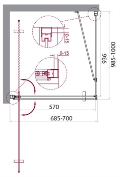 BELBAGNO Marmi Душевой уголок прямоугольный, размер 70х100 см, двери распашные, стекло 8 мм - фото 215797