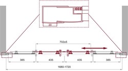 BELBAGNO Uno-195 Душевая дверь в нишу, размер 170 см, двери раздвижные, стекло 5 мм UNO-195-BF-2-170-C-Cr - фото 216004
