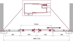 BELBAGNO Uno-195 Душевая дверь в нишу, размер 170 см, двери раздвижные, стекло 5 мм UNO-195-BF-2-170-P-Cr - фото 216005