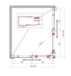 BELBAGNO Uno-195 Душевой уголок прямоугольный, размер 120х90 см, двери раздвижные, стекло 5 мм UNO-195-AH-2-120/90-CH-CR - фото 216048