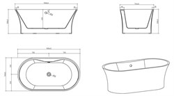 BELBAGNO Ванна акриловая BB201-1500-800, отдельностоящая, размер 150х80 см, белая BB201-1500-800 - фото 218737