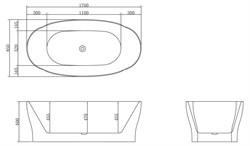 BELBAGNO Ванна акриловая BB403-1700-850, отдельностоящая, размер 170х85 см, белая BB403-1700-850 - фото 218778