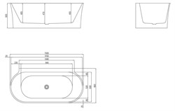 BELBAGNO Ванна акриловая BB409-1500-800, отдельностоящая, размер 150х80 см, белая BB409-1500-800 - фото 218786