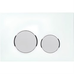 AQUATEK Панель смыва Белая,закаленное стекло (клавиша круглая,ободок хром) KDI-0000028 - фото 218985