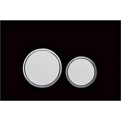 AQUATEK Панель смыва Черная,закаленное стекло (клавиша круглая,ободок хром) KDI-0000029 - фото 218986
