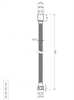 CEZARES Czr Гибкий шланг металлизированный, длина 1,8 м, цвет хром - фото 224547