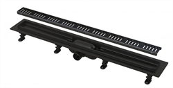 ALCA PLAST Водоотводящий желоб с порогами для перфорированной решетки, черный матовый, ширина 65 см - фото 226630