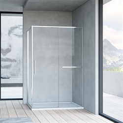 VINCEA Slim Soft Душевой уголок двери раздвижные, размер 100х80 см, профиль - хром / стекло - прозрачное, стекло 6 мм - фото 226968