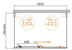 CEZARES Molveno Душевой уголок прямоугольный двери раздвижные, профиль - хром / стекло - прозрачное, размер 110х80 см, стекло 6 мм - фото 228223
