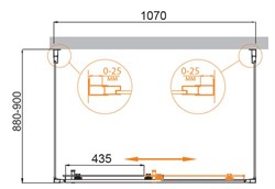 CEZARES Molveno Душевой уголок прямоугольный двери раздвижные, профиль - хром / стекло - прозрачное, размер 110х90 см, стекло 6 мм - фото 228224