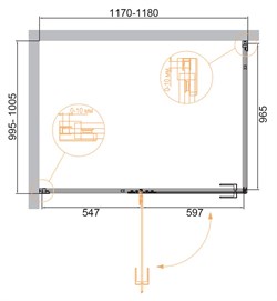 CEZARES Bellagio Душевой уголок прямоугольный двери распашные, профиль - черный / стекло - прозрачное, размер 120х100 см, стекло 8 мм - фото 228710