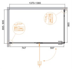 CEZARES Bellagio Душевой уголок прямоугольный двери распашные, профиль - черный / стекло - прозрачное, размер 140х90 см, стекло 8 мм - фото 228720