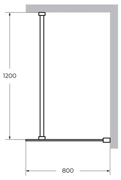 CEZARES Liberta Душевая перегородка, профиль - хром / стекло - серое, ширина 80 см, стекло 8 мм LIBERTA-L-1-80-120-GR-Cr - фото 228771