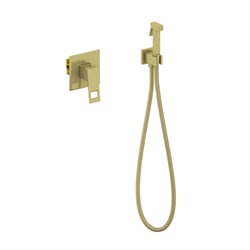 TIMO Briana Смеситель встроенный с гигиеническим душем, цвет золото матовое - фото 231089
