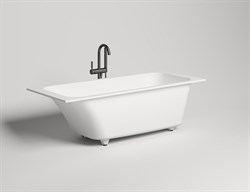 SALINI Orlanda Встраиваемая ванна с прямоугольной чашей, регулируемые ножки, донный клапан "Up&Down" белый, сифон, интегрированный слив-перелив размер 170х80 см, белый матовый - фото 236162
