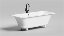SALINI Orlanda Встраиваемая ванна с прямоугольной чашей, регулируемые ножки, донный клапан "Up&Down" белый, сифон, интегрированный слив-перелив размер 170х75 см, белый - фото 236206