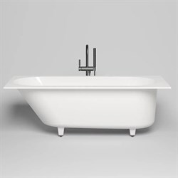 SALINI Ornella Встраиваемая ванна с прямоугольной чашей, регулируемые ножки, донный клапан "Up&Down" белый, сифон, интегрированный слив-перелив размер 170х70 см, белый матовый - фото 236384