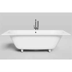 SALINI Ornella Встраиваемая ванна с прямоугольной чашей, регулируемые ножки, донный клапан "Up&Down" белый, сифон, интегрированный слив-перелив размер 180х80 см, белый - фото 236769