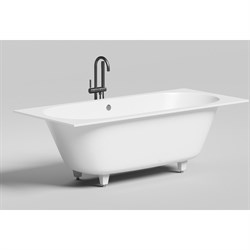 SALINI Ornella Встраиваемая ванна с прямоугольной чашей, регулируемые ножки, донный клапан "Up&Down" белый, сифон, интегрированный слив-перелив размер 190х80 см, белый - фото 236794