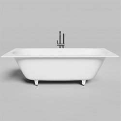 SALINI Ornella Встраиваемая ванна с прямоугольной чашей, регулируемые ножки, донный клапан "Up&Down" белый, сифон, интегрированный слив-перелив размер 190х80 см, белый матовый - фото 236838