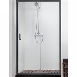 AQUATEK Душевая дверь раздвижные, ширина 120 см, профиль черный / стекло прозрачное, стекло 6 мм - фото 239626