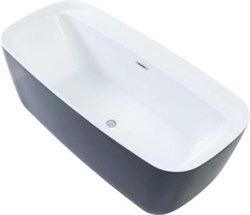 AQUANET Family Ванна акриловая овальная отдельностоящая / пристенная размер 170x80 см, белый / черный - фото 252189