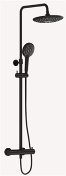 VITRA Aquaheat Душевая колонна со смесителем с термостатом, цвет черный матовый - фото 253552