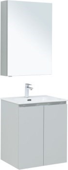 AQUANET Мебель для ванной подвесная Алвита New 60 2 дверцы, серый - фото 258009
