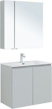 AQUANET Мебель для ванной подвесная Алвита New 80 2 дверцы, серый - фото 258110