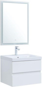 AQUANET Мебель для ванной подвесная Беркли 60 белый глянец (2 ящика) - фото 258219