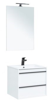AQUANET Мебель для ванной подвесная Lino 60 белый матовый - фото 258533