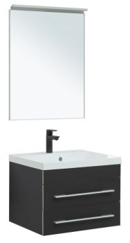 AQUANET Мебель для ванной подвесная Верона 58 New черный матовый - фото 258594