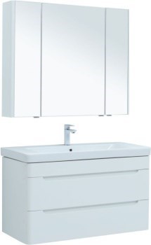 AQUANET Мебель для ванной подвесная София 105 белый глянец (2 ящика) - фото 258613