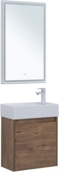 AQUANET Мебель для ванной подвесная Nova Lite 50 дуб рустикальный (с дверецей) - фото 258643