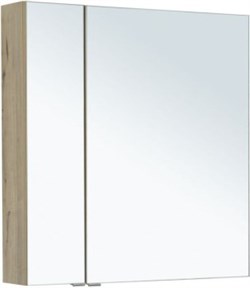 AQUANET Зеркальный шкаф Алвита New 80 дуб веллингтон белый - фото 259407