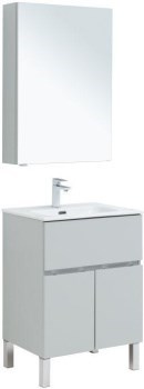 AQUANET Мебель для ванной напольная напольнаяАлвита New 60 1 ящик, 2 дверцы, серый - фото 259454