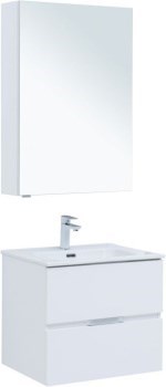 AQUANET Мебель для ванной подвесная Алвита New 60 2 ящика, белый матовый - фото 259591