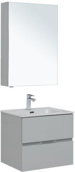 AQUANET Мебель для ванной подвесная Алвита New 60 2 ящика, серый - фото 259687