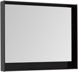 AQUANET Зеркало Милан 100 LED черный глянец - фото 259917