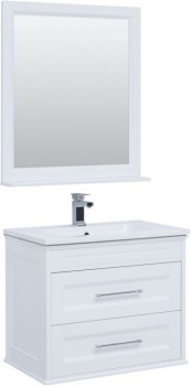 AQUANET Комплект мебели  подвесной / напольный для ванной Бостон М 80 белый матовый - фото 259978
