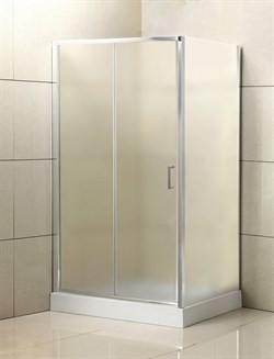 BELBAGNO Uno-195 Душевой уголок прямоугольный размер 120x90 см профиль - хром / стекло - рифленое, двери раздвижные, стекло 5 мм UNO-195-AH-1-100/80-P-Cr - фото 261389