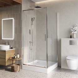 BELBAGNO Luce Душевой уголок квадратный размер 100x100 см профиль - хром / стекло - прозрачное, двери раздвижные, стекло 6 мм LUCE-A-1-100/100-C-Cr - фото 261396