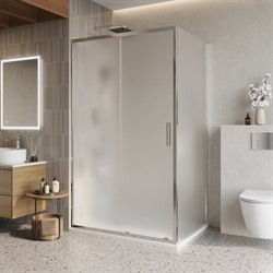 BELBAGNO Luce Душевой уголок прямоугольный размер 120x90 см профиль - хром / стекло - матовое, двери раздвижные, стекло 6 мм LUCE-AH-1-120/90-P-Cr - фото 261541