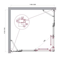 BELBAGNO Luce Душевой уголок прямоугольный размер 120x115 см профиль - хром / стекло - прозрачное, двери раздвижные, стекло 6 мм LUCE-AH-22-120/115-C-Cr - фото 261702