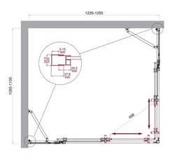 BELBAGNO Luce Душевой уголок прямоугольный размер 125x110 см профиль - хром / стекло - прозрачное, двери раздвижные, стекло 6 мм LUCE-AH-22-125/110-C-Cr - фото 261705