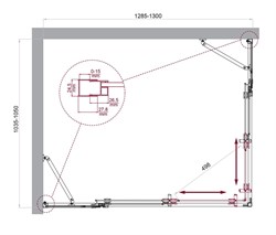 BELBAGNO Luce Душевой уголок прямоугольный размер 130x105 см профиль - хром / стекло - прозрачное, двери раздвижные, стекло 6 мм LUCE-AH-22-130/105-C-Cr - фото 261708