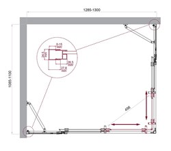 BELBAGNO Luce Душевой уголок прямоугольный размер 130x110 см профиль - хром / стекло - прозрачное, двери раздвижные, стекло 6 мм LUCE-AH-22-130/110-C-Cr - фото 261709