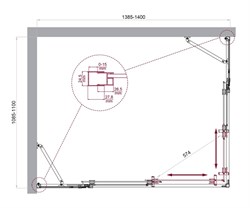 BELBAGNO Luce Душевой уголок прямоугольный размер 140x110 см профиль - хром / стекло - прозрачное, двери раздвижные, стекло 6 мм LUCE-AH-22-140/110-C-Cr - фото 261712